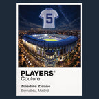 Zinedine Zidane Real Madrid number 5 Icons in Lights Frame artwork in navy