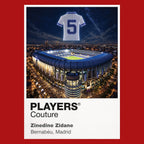 Zinedine Zidane Real Madrid number 5 Icons in Lights Frame artwork in red