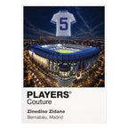 Zinedine Zidane Real Madrid number 5 Icons in Lights Frame artwork in white