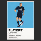 Zinedine Zidane Real Madrid navy away Icon Frame artwork in black