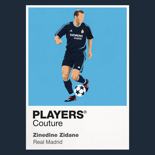 Zinedine Zidane Real Madrid navy away Icon Frame artwork in navy