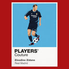 Zinedine Zidane Real Madrid navy away Icon Frame artwork in red