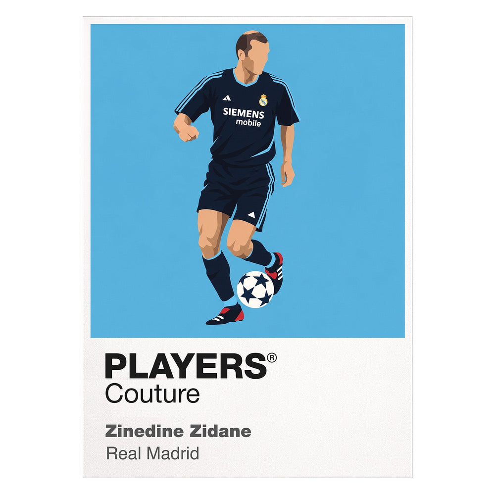 Zinedine Zidane Real Madrid navy away Icon Frame artwork on white