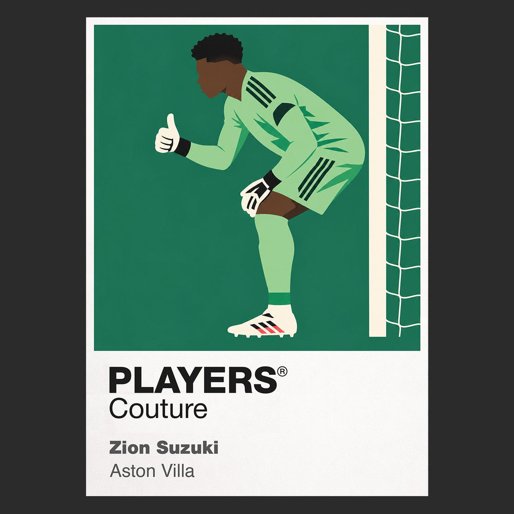Zion Suzuki Aston Villa goalkeeper Icon Frame artwork in black