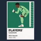 Zion Suzuki Aston Villa goalkeeper Icon Frame artwork in navy