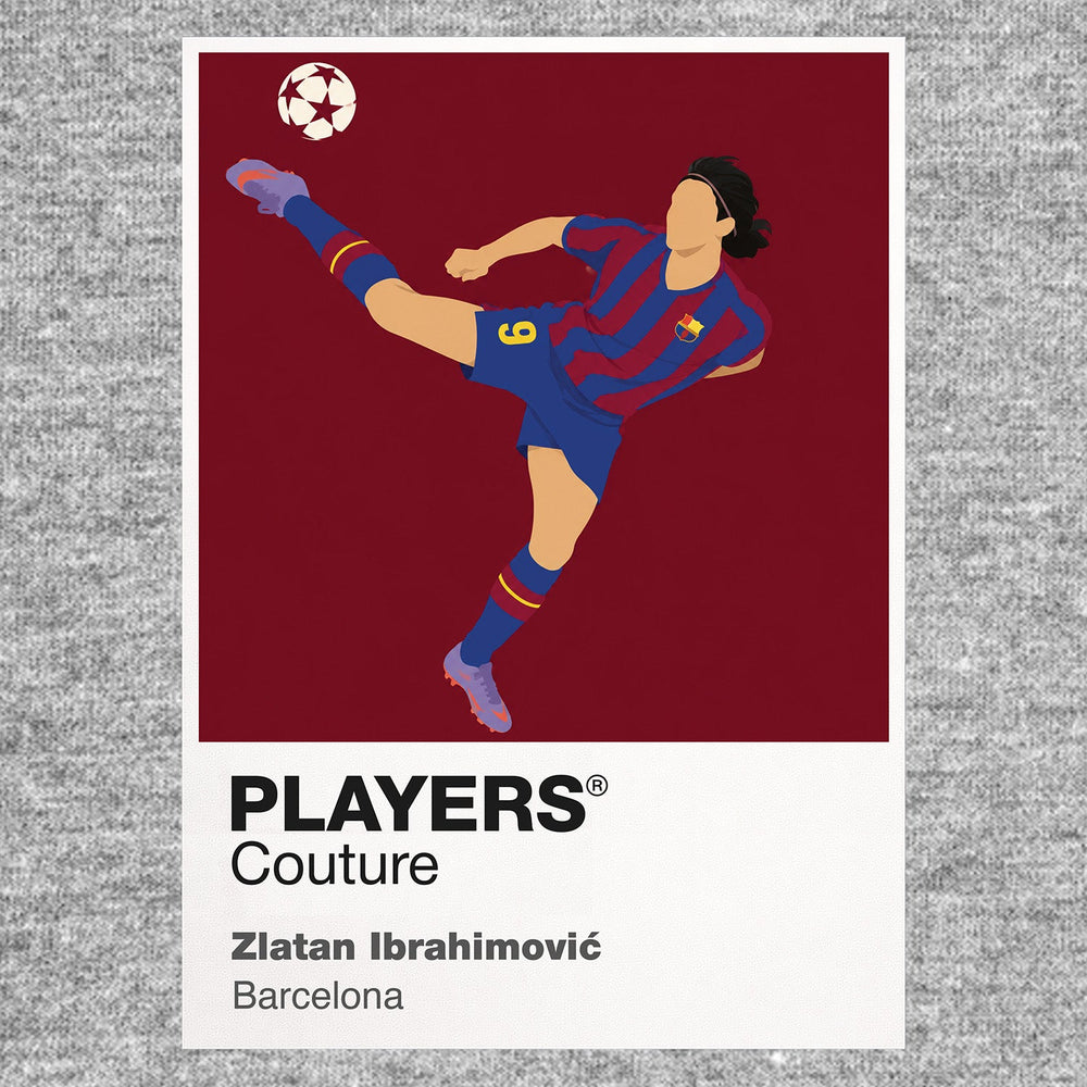 Zlatan Ibrahimović Barcelona grey Icon Frame artwork detail
