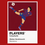 Zlatan Ibrahimović Barcelona red Icon Frame artwork detail