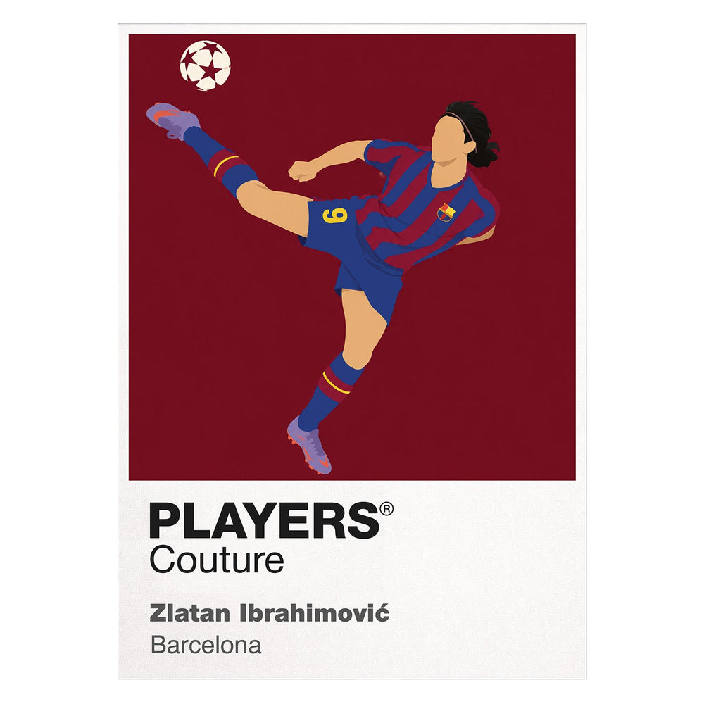 Zlatan Ibrahimović Barcelona white Icon Frame artwork detail