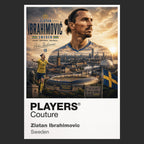 Zlatan Ibrahimovic Sweden Atlas Frame artwork by Players Couture