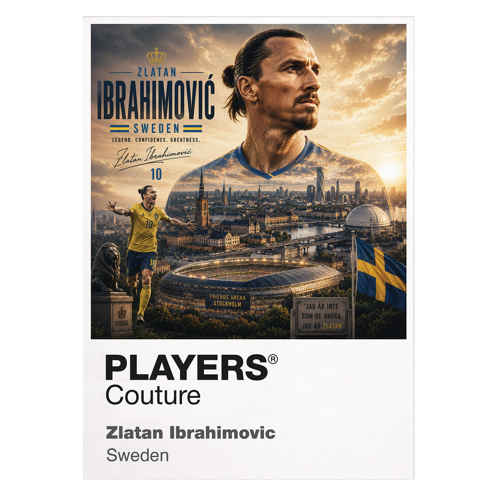 Zlatan Ibrahimovic Sweden Atlas Frame artwork by Players Couture