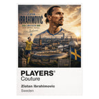 Zlatan Ibrahimovic Sweden Atlas Frame artwork by Players Couture