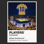 Zlatan Ibrahimovic Sweden number 10 Icons in Lights Frame artwork in black
