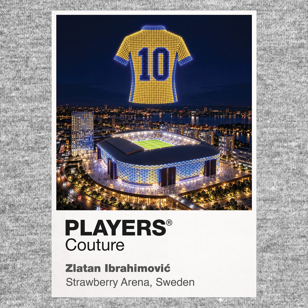 Zlatan Ibrahimovic Sweden number 10 Icons in Lights Frame artwork in grey