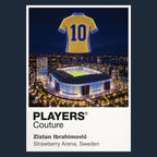 Zlatan Ibrahimovic Sweden number 10 Icons in Lights Frame artwork in navy