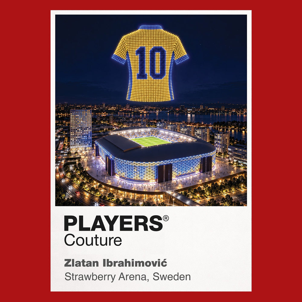 Zlatan Ibrahimovic Sweden number 10 Icons in Lights Frame artwork in red