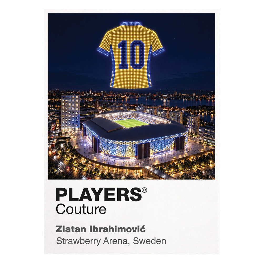 Zlatan Ibrahimovic Sweden number 10 Icons in Lights Frame artwork in white