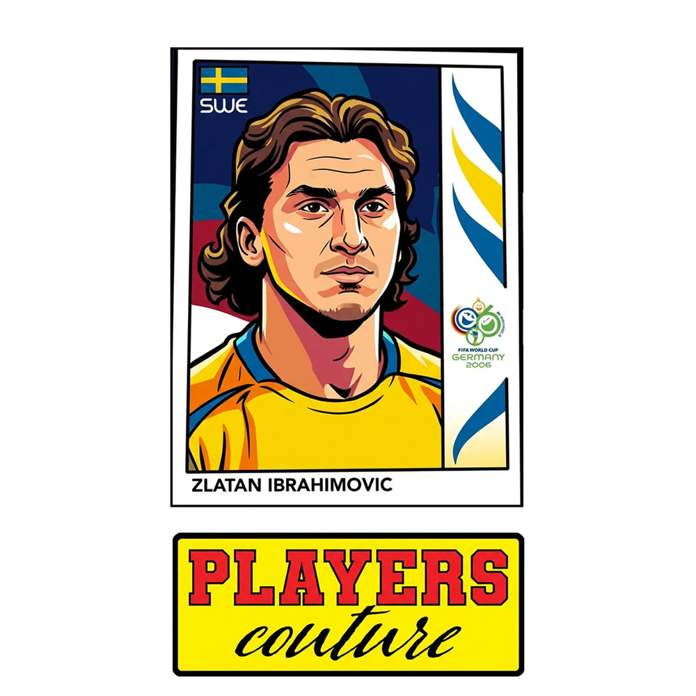 Zlatan Ibrahimovic World Cup Sticker Men's T-Shirt – close-up detail shot of the Zlatan Ibrahimovic World Cup Players