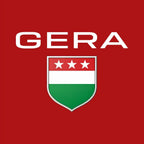 Zoltan Gera Logo Men's Hoodie – red close-up detail shot of the Zoltan Gera Players Couture logo design