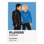 Zoolander Derek Zoolander and Hansel holding exaggerated runway poses beneath flash photography Icon Frame artwork on white